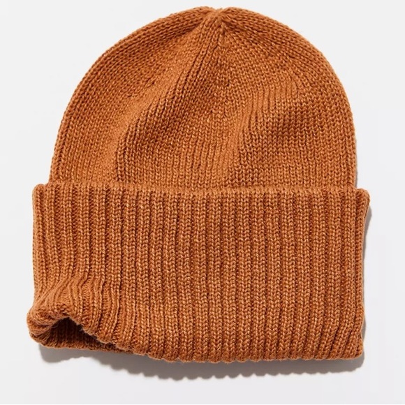 Urban Outfitters Accessories - Urban Outfitters Chloe Ribbed Cuff Beanie Rust Brown recycled material